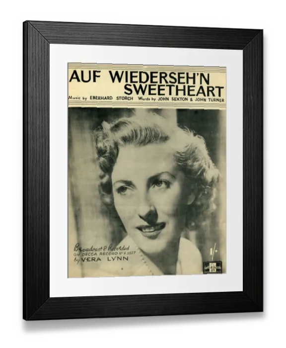 Framed Print : Music sheet for Auf Wiedersehn Sweetheart, music by Eberhard Storch Framed Print : Music sheet for Auf Wiedersehn Sweetheart, music by Eberhard Storch