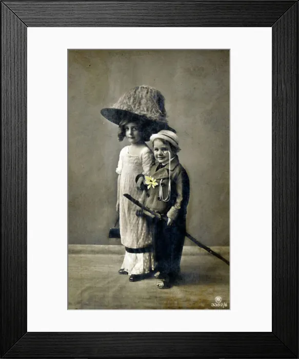 Framed Print : Ethel and her young brother in fancy dress Framed Print : Ethel and her young brother in fancy dress
