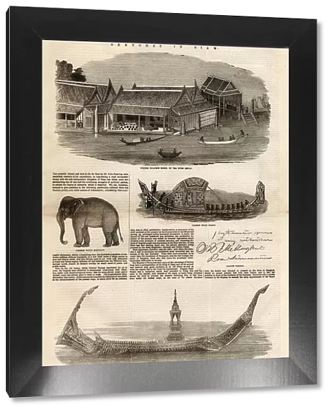 Sketches in Siam from The Illustrated London News. Date: 1855