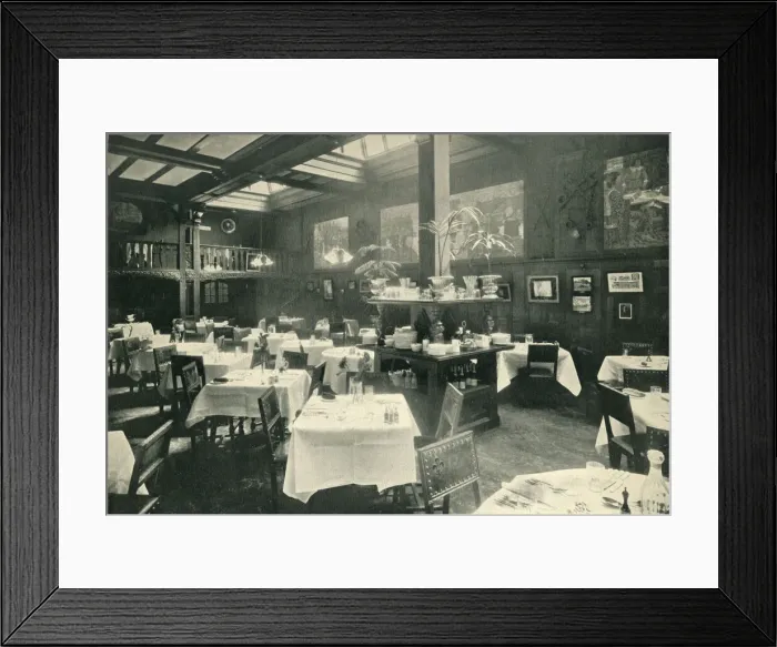 Framed Print : Photograph of what is described as a high-class restaurant in Britain during Framed Print : Photograph of what is described as a high-class restaurant in Britain during