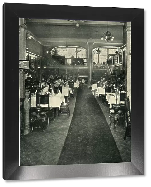 Example of an Edwardian restaurant interior notable for some art nouveau style ironwork