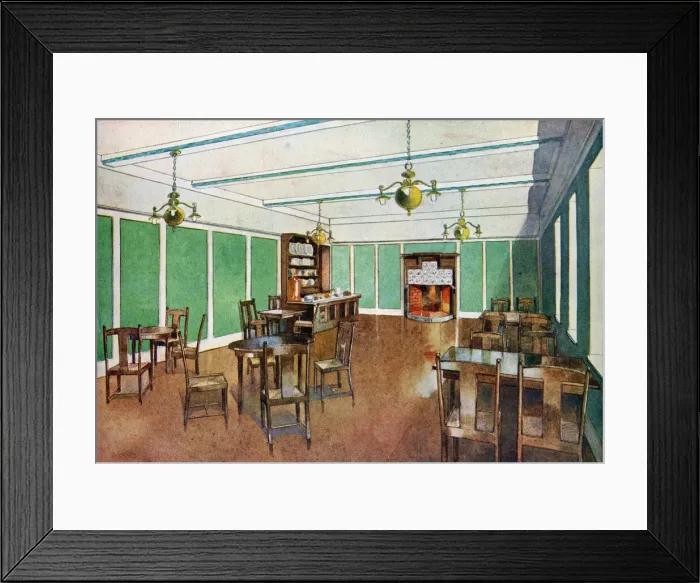Framed Print : Suggested decor and layout for a high-class luncheon and dining room of the 1900s Framed Print : Suggested decor and layout for a high-class luncheon and dining room of the 1900s