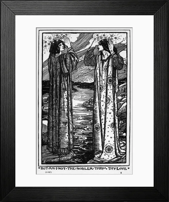 Framed Print : But am I not the nobler thro thy love. Illustration by Florence Harrison to Tennyson s Framed Print : But am I not the nobler thro thy love. Illustration by Florence Harrison to Tennyson s