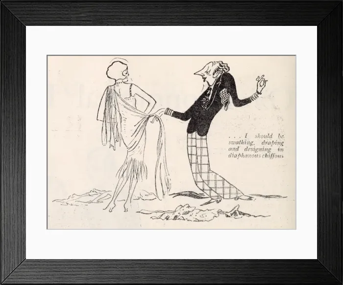 Framed Print : A Mere Man, This Dress Question. I should be swathing, draping
