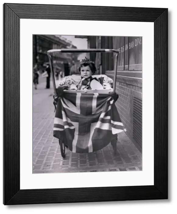 Framed Print : VE Day - patriotic baby Framed Print : VE Day - patriotic baby