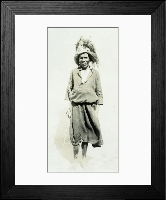 Framed Print : Elderly South African man in elaborate headdress Framed Print : Elderly South African man in elaborate headdress