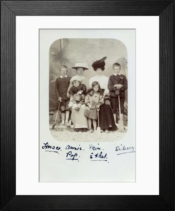 Framed Print : Family group - Studio portrait at the seaside Framed Print : Family group - Studio portrait at the seaside