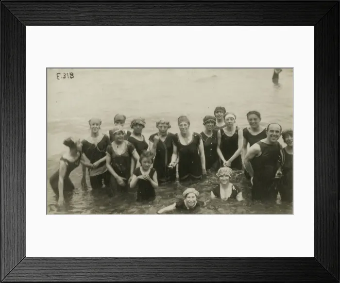 Framed Print : A group of friends in the sea at Margate, Kent Framed Print : A group of friends in the sea at Margate, Kent