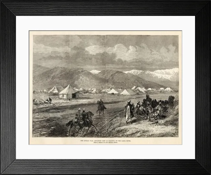 Framed Print : Afghan War - Advanced Camp at Basawul on the Kabul River Framed Print : Afghan War - Advanced Camp at Basawul on the Kabul River