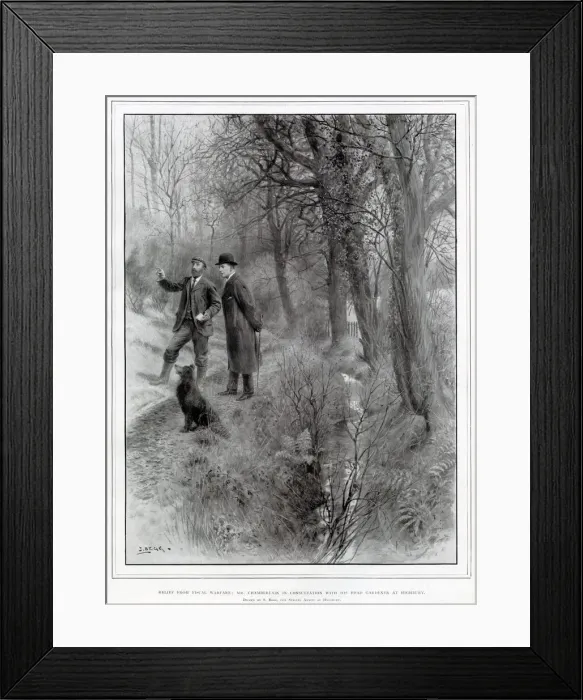 Framed Print : Mr Chamberlain in consultation with his head gardener Framed Print : Mr Chamberlain in consultation with his head gardener