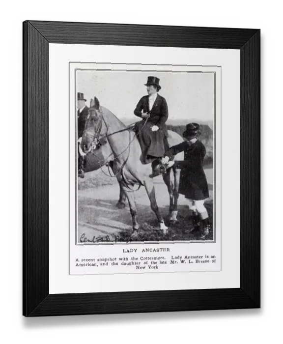 Framed Print : Lady Ancaster, formerly Miss Eloise Breese, out with the Cottesmore Hunt in 1923 Framed Print : Lady Ancaster, formerly Miss Eloise Breese, out with the Cottesmore Hunt in 1923