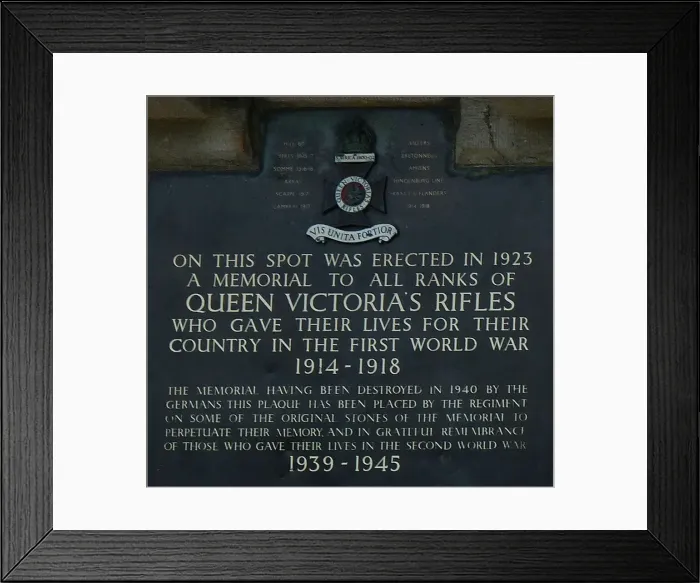 Framed Print : Detail, Queen Victoria Rifles Memorial, Hill 60 Framed Print : Detail, Queen Victoria Rifles Memorial, Hill 60