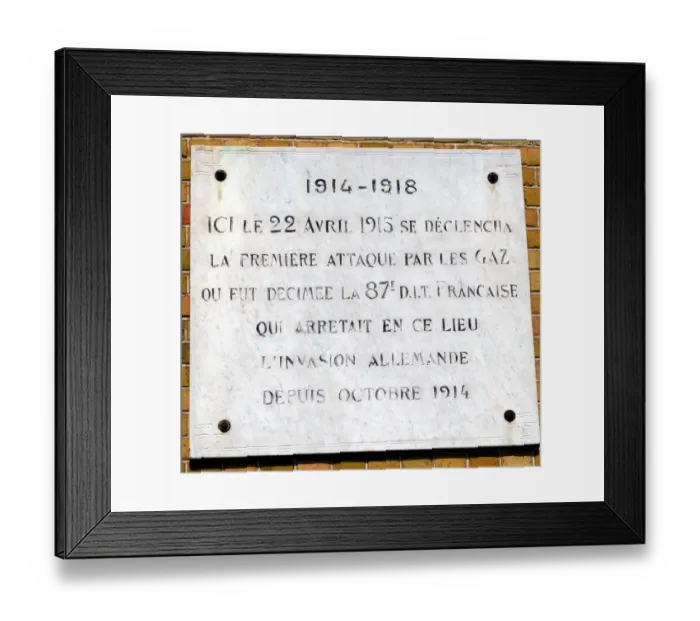 Framed Print : German gas attack 22 April 1915 Memorial Framed Print : German gas attack 22 April 1915 Memorial