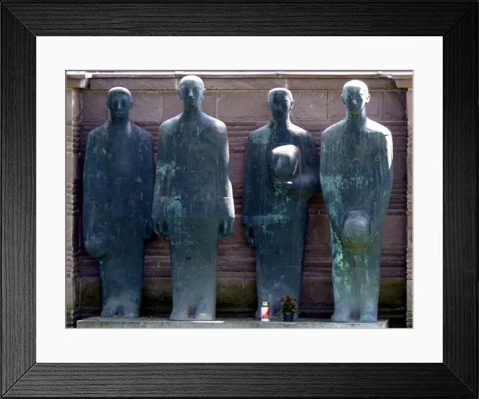 Framed Print : Mourning figures German War Cemetery Langemarck Framed Print : Mourning figures German War Cemetery Langemarck