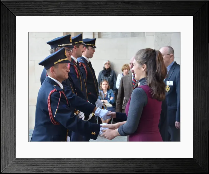 Framed Print : Thanking the Last Post Buglers at the Menin Gate Framed Print : Thanking the Last Post Buglers at the Menin Gate