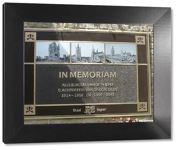 Memorial Plaque to Ypres Civilians WW1 and WW2