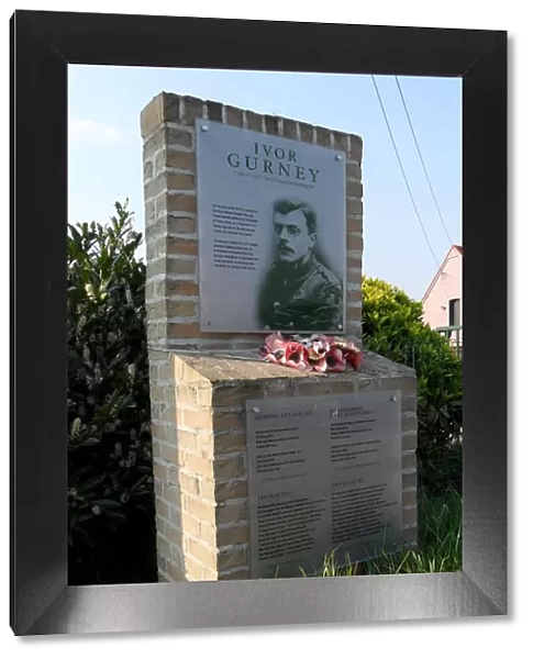 Memorial to poet and musician Ivor Gurney, Belgium