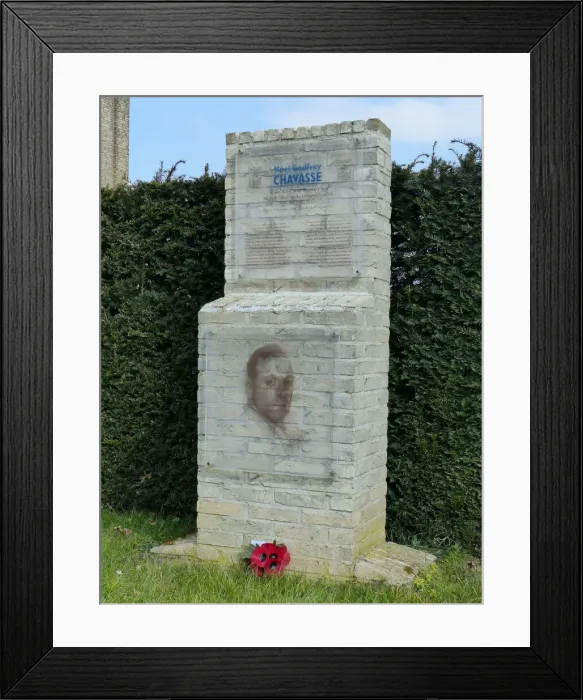 Framed Print : Captain Chavasse VC Memorial, Brandhoek Church grounds Framed Print : Captain Chavasse VC Memorial, Brandhoek Church grounds