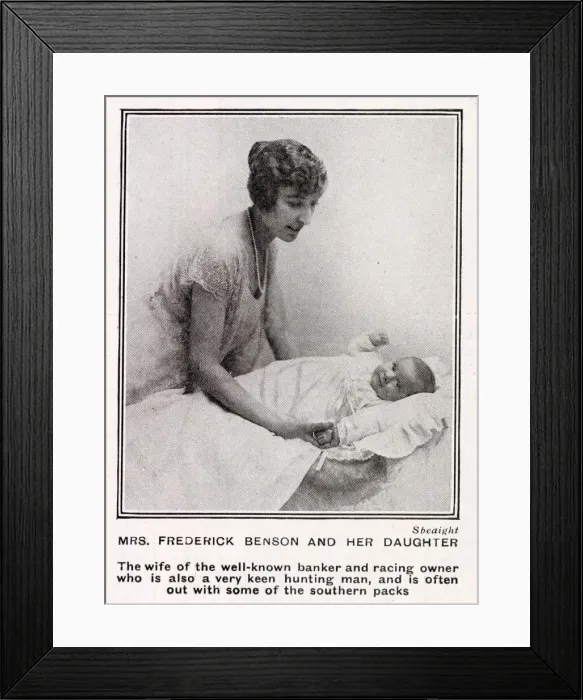 Framed Print : Mrs. Frederick Benson, wife of the famous banker and racing driver Framed Print : Mrs. Frederick Benson, wife of the famous banker and racing driver