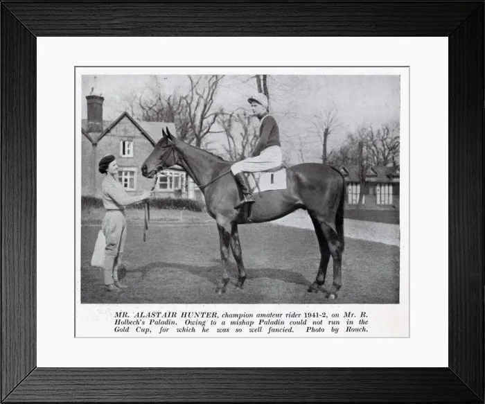 Framed Print : Alastair Hunter on Ronnie Holbechs Paladin. Date: 1942 Framed Print : Alastair Hunter on Ronnie Holbechs Paladin. Date: 1942