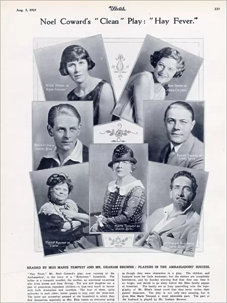 The cast of Hay Fever, described as Noel Cowards Clean Play 'by The Sketch