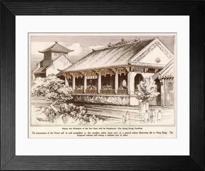 Framed Print : The Hong Kong pavilion at the British Empire exhibition at Wembley in 1924 Framed Print : The Hong Kong pavilion at the British Empire exhibition at Wembley in 1924