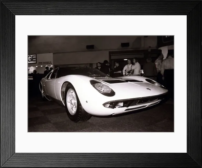Framed Print : Lamborghini Miura on display at The 1970 London Motor Show at Earls Court Exhibition Framed Print : Lamborghini Miura on display at The 1970 London Motor Show at Earls Court Exhibition