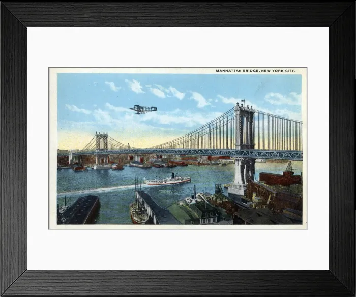 Framed Print : Manhattan Bridge, New York City, NY, USA Framed Print : Manhattan Bridge, New York City, NY, USA