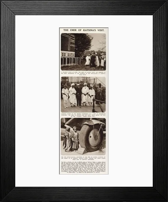 Framed Print : Article in The Illustrated London News reporting on the 1933 visit of the Emir of Katsina Framed Print : Article in The Illustrated London News reporting on the 1933 visit of the Emir of Katsina