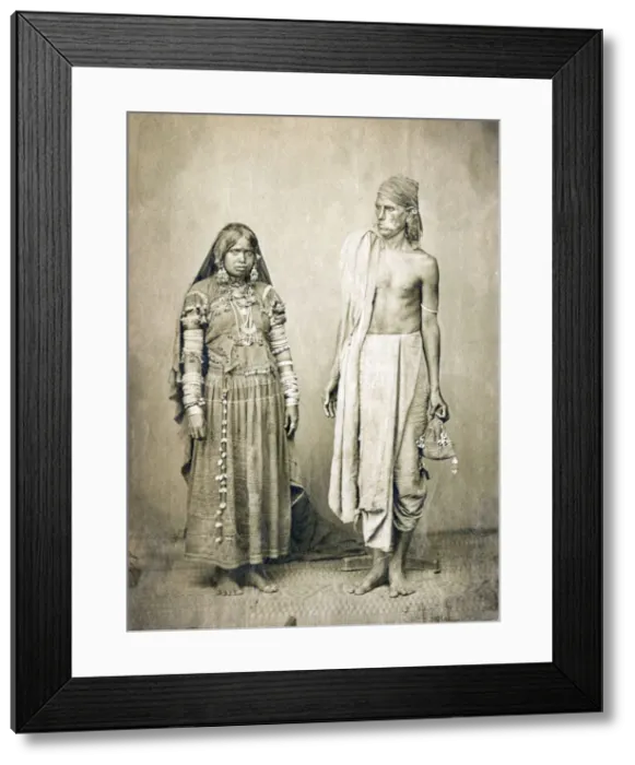 Framed Print : Indian Couple Date: 1900s Framed Print : Indian Couple Date: 1900s