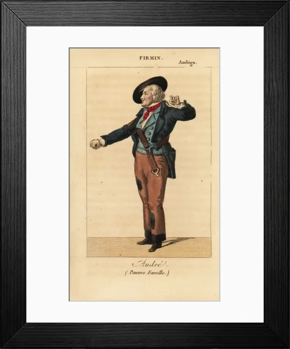 Framed Print : Jean-Baptiste Firmin as Andre in the melodrama Pauvre Framed Print : Jean-Baptiste Firmin as Andre in the melodrama Pauvre