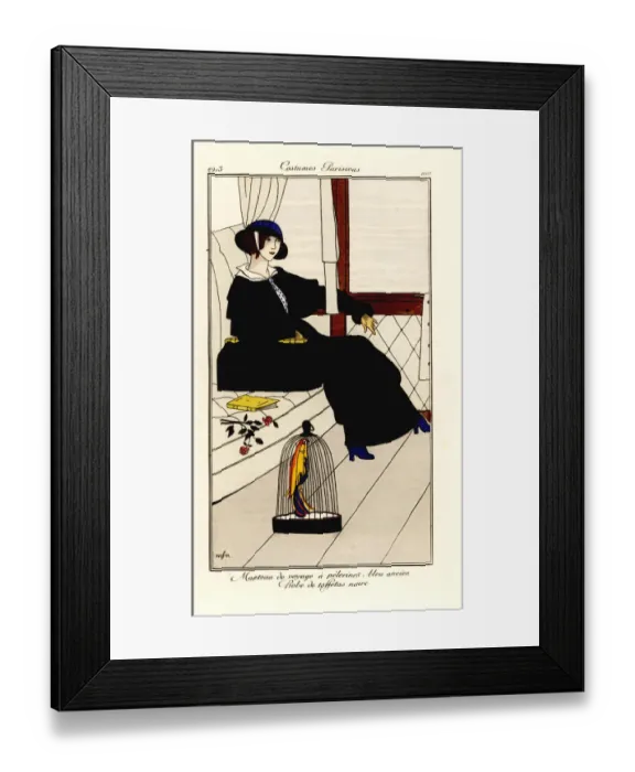 Framed Print : Woman in a train in pelerinex jacket and taffeta dress, 1913 Framed Print : Woman in a train in pelerinex jacket and taffeta dress, 1913