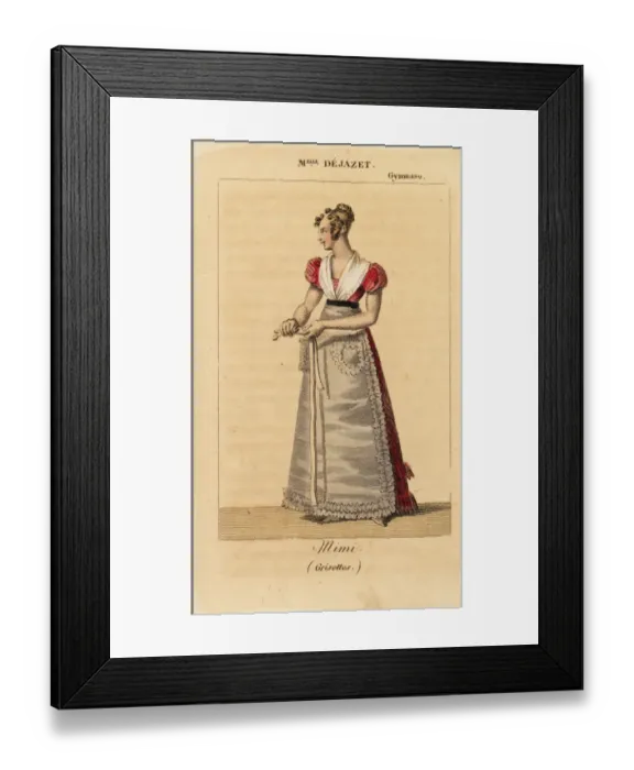 Framed Print : French soprano Mlle Virginie Dejazet as Mimi in Framed Print : French soprano Mlle Virginie Dejazet as Mimi in