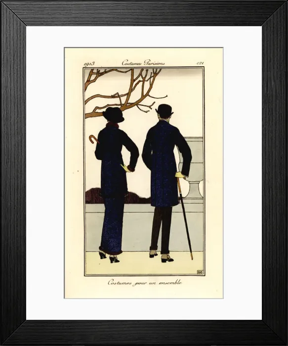 Framed Print : Man and woman in fashionable suits, 1913 Framed Print : Man and woman in fashionable suits, 1913
