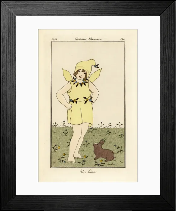 Framed Print : Little girl in yellow dress as an imp or fairy Framed Print : Little girl in yellow dress as an imp or fairy