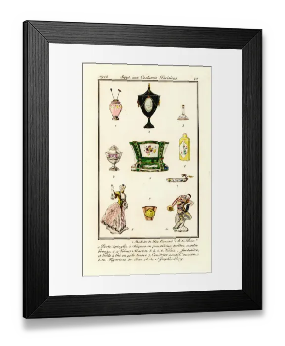 Framed Print : Porcelain vases, jardiniere, ashtray, figures, etc Framed Print : Porcelain vases, jardiniere, ashtray, figures, etc