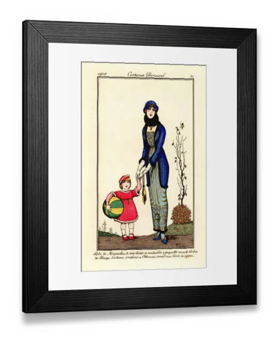 Framed Print : Woman in embroidered chiffon dress and open jacket Framed Print : Woman in embroidered chiffon dress and open jacket