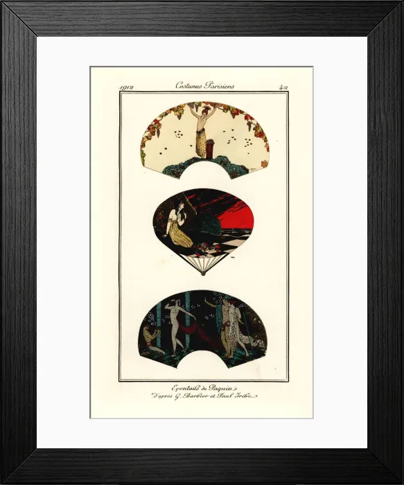 Framed Print : Fans designed by Jeanne Paquin, 1912 Framed Print : Fans designed by Jeanne Paquin, 1912