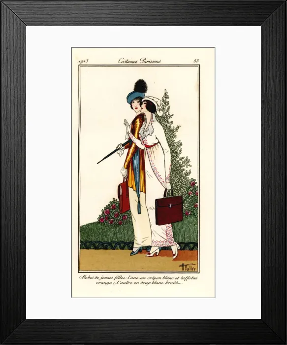 Framed Print : Young womens dresses, 1913 Framed Print : Young womens dresses, 1913
