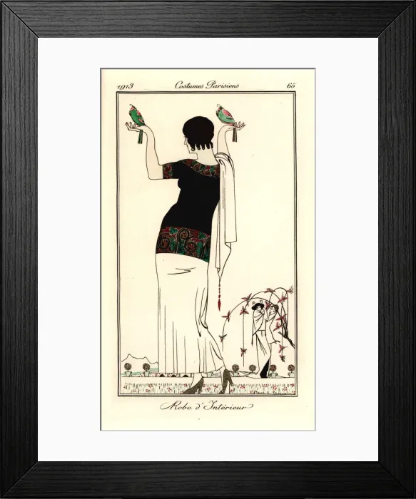 Framed Print : Woman in short-sleeved top and white skirt, 1913 Framed Print : Woman in short-sleeved top and white skirt, 1913