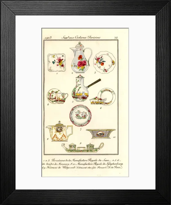 Framed Print : Porcelain designs for tableware, 1913 Framed Print : Porcelain designs for tableware, 1913