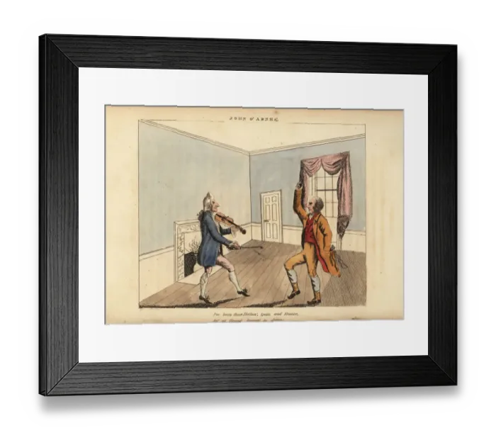 Framed Print : Scottish traveller dancing a jig with a violinist Framed Print : Scottish traveller dancing a jig with a violinist