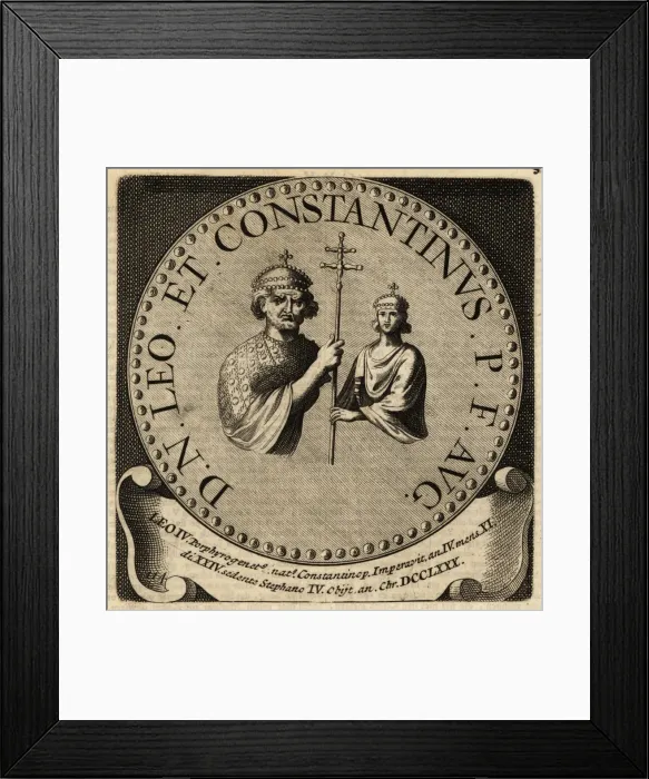 Framed Print : Portrait of Byzantine Emperors Leo III and Constantine VI Framed Print : Portrait of Byzantine Emperors Leo III and Constantine VI