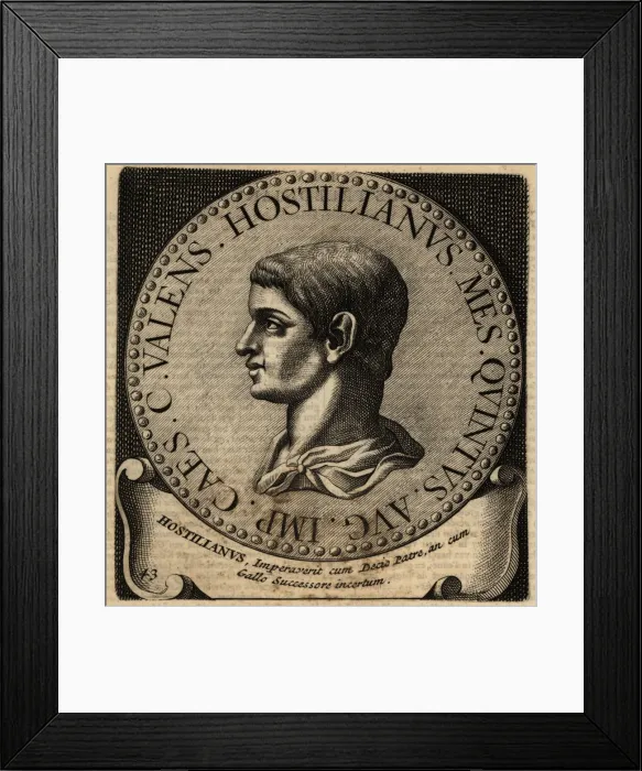 Framed Print : Portrait of Roman Emperor Hostilian Framed Print : Portrait of Roman Emperor Hostilian