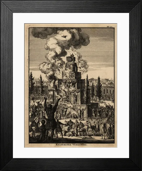 Framed Print : Five-story funeral pyre for a Roman Emperor in Rome Framed Print : Five-story funeral pyre for a Roman Emperor in Rome