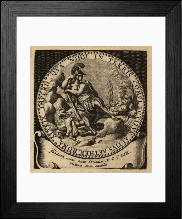 Framed Print : Allegorical figure of the Roman Empire, Romulus and Remus Framed Print : Allegorical figure of the Roman Empire, Romulus and Remus