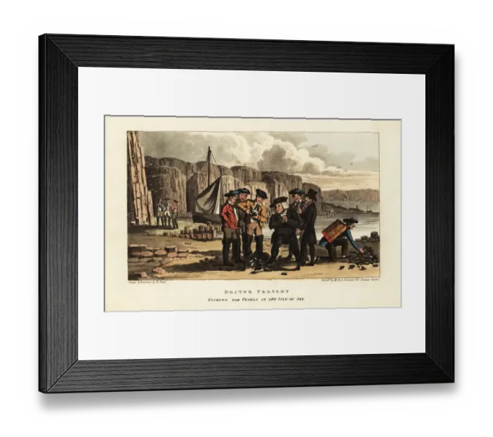 Framed Print : English tourists watch fishermen opening pearl oysters Framed Print : English tourists watch fishermen opening pearl oysters