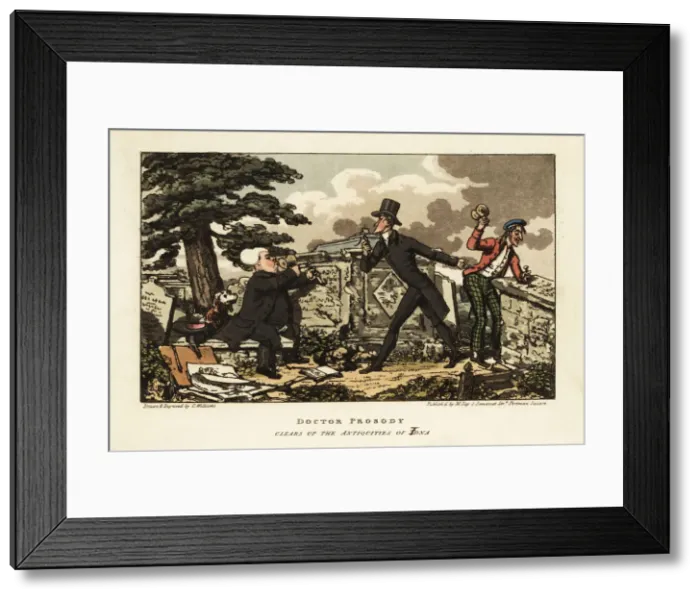 Framed Print : English tourists defacing an ancient tomb on the isle Framed Print : English tourists defacing an ancient tomb on the isle