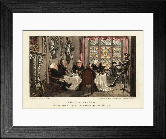 Framed Print : Dining in a medieval baronial room Framed Print : Dining in a medieval baronial room