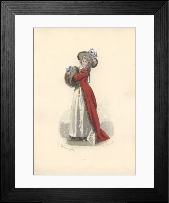 Framed Print : Woman with large fur muff, era of Marie Antoinette Framed Print : Woman with large fur muff, era of Marie Antoinette